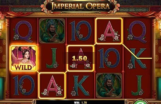 Призовая комбинация с диким знаком в игровом автомате Imperial Opera