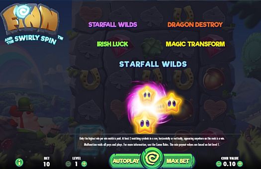 Игровые бонусы в онлайн слоте Finn and the Swirly Spin